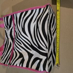 Zebra Print Tote Bag with Pink Accents